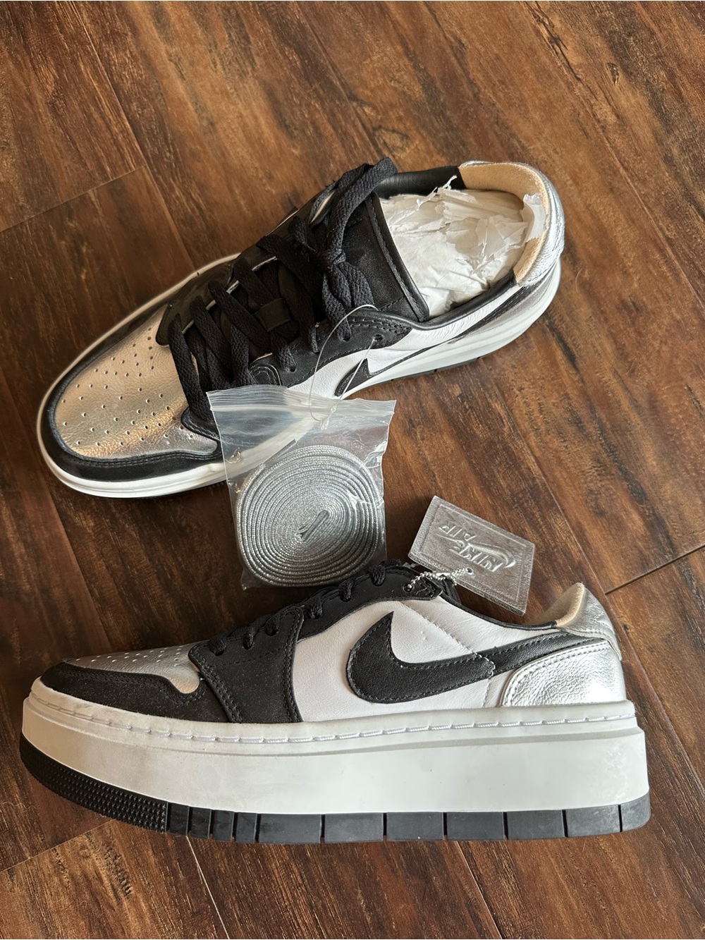 Nike limited edition Platform Sneakers in Black, White & Silver